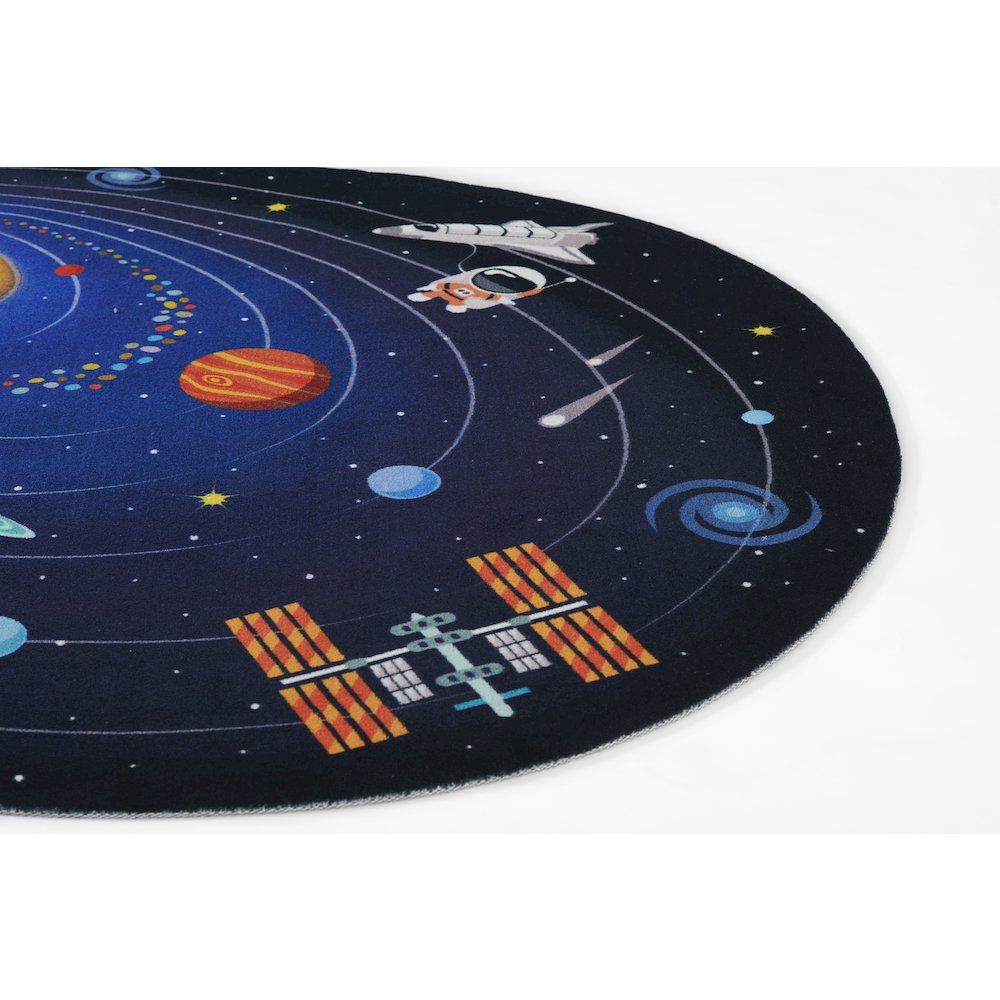 Playground Space Blue Kid Rug 6' X 6'8"