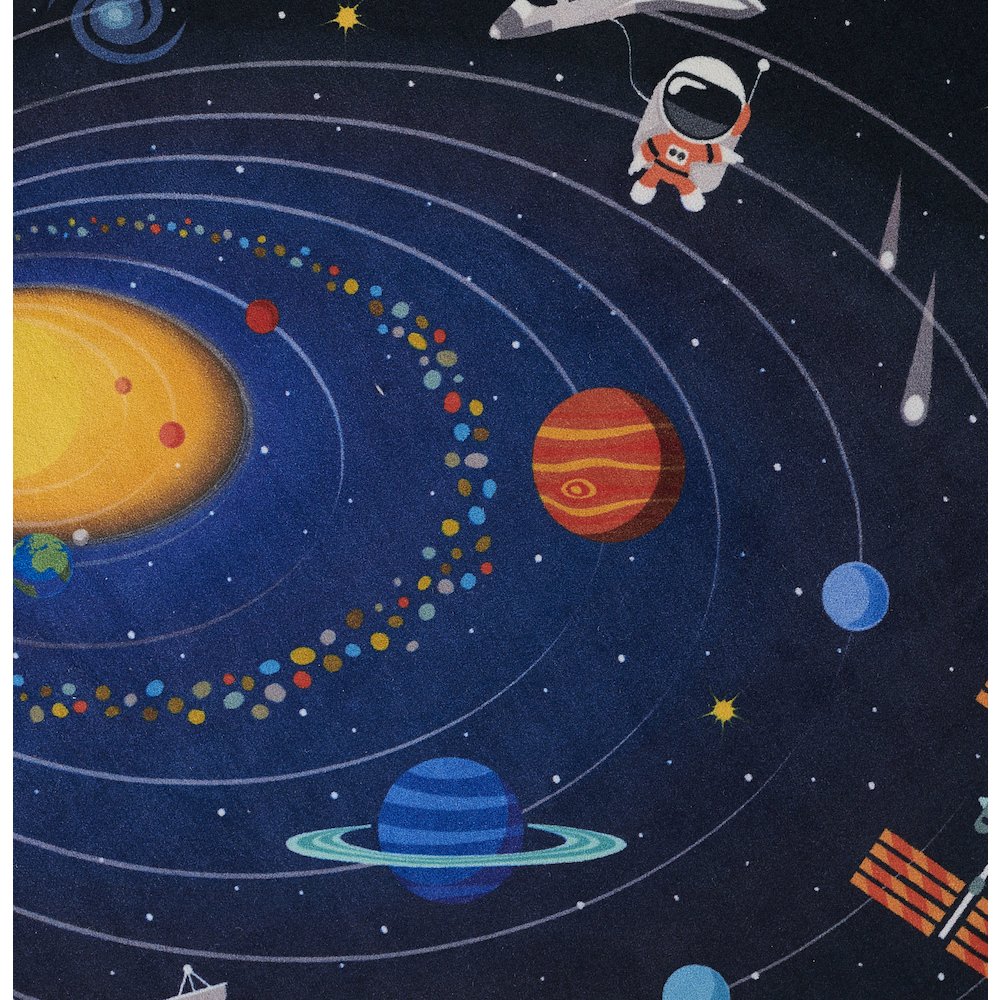 Playground Space Blue Kid Rug 6' X 6'8"