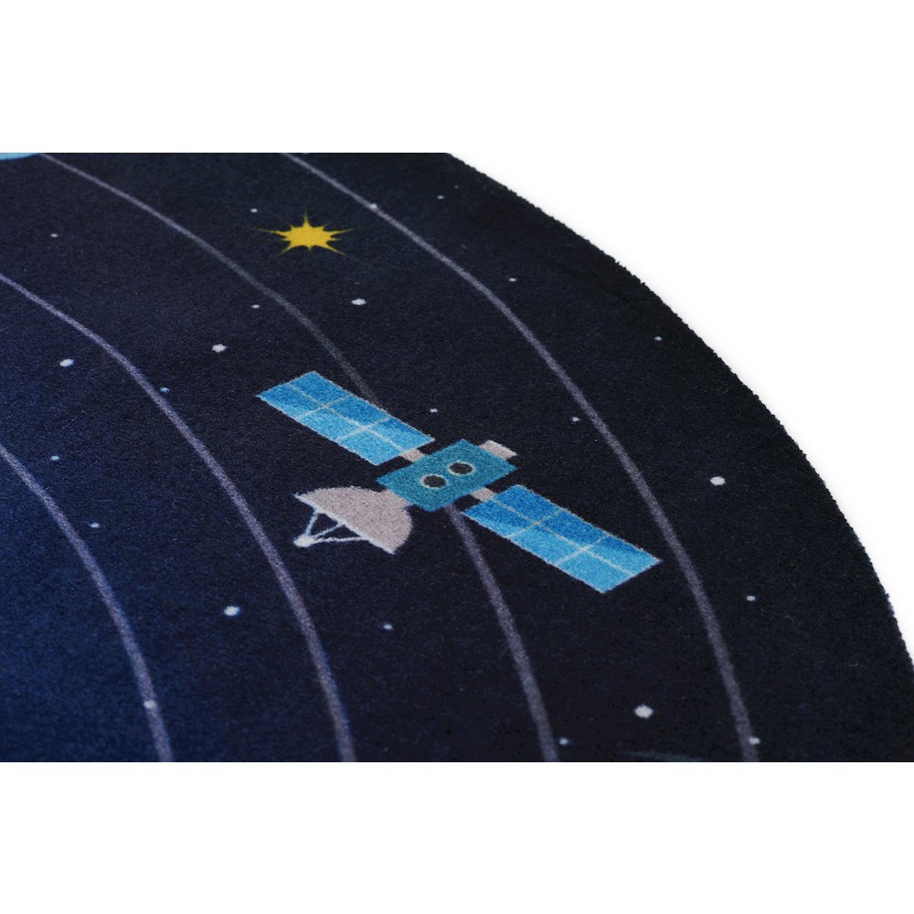 Playground Space Blue Kid Rug 6' X 6'8"