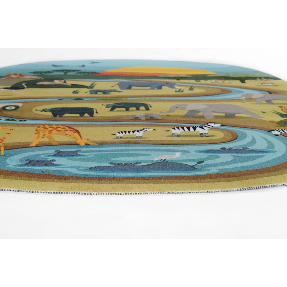 Playground Safari Multi Kid Rug 6' X 6'8"