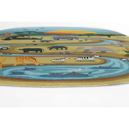 Playground Safari Multi Kid Rug 6' X 6'8"