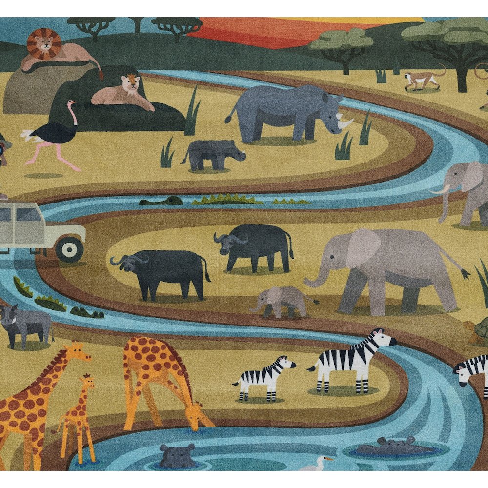 Playground Safari Multi Kid Rug 6' X 6'8"