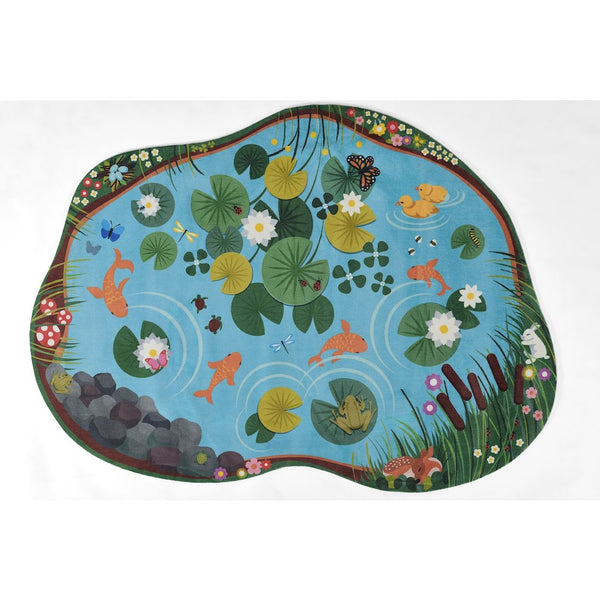 Playground Pond Blue Kid Rug 6' X 8'2"