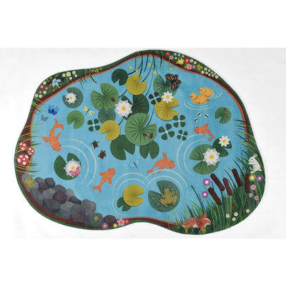 Playground Pond Blue Kid Rug 6' X 8'2"