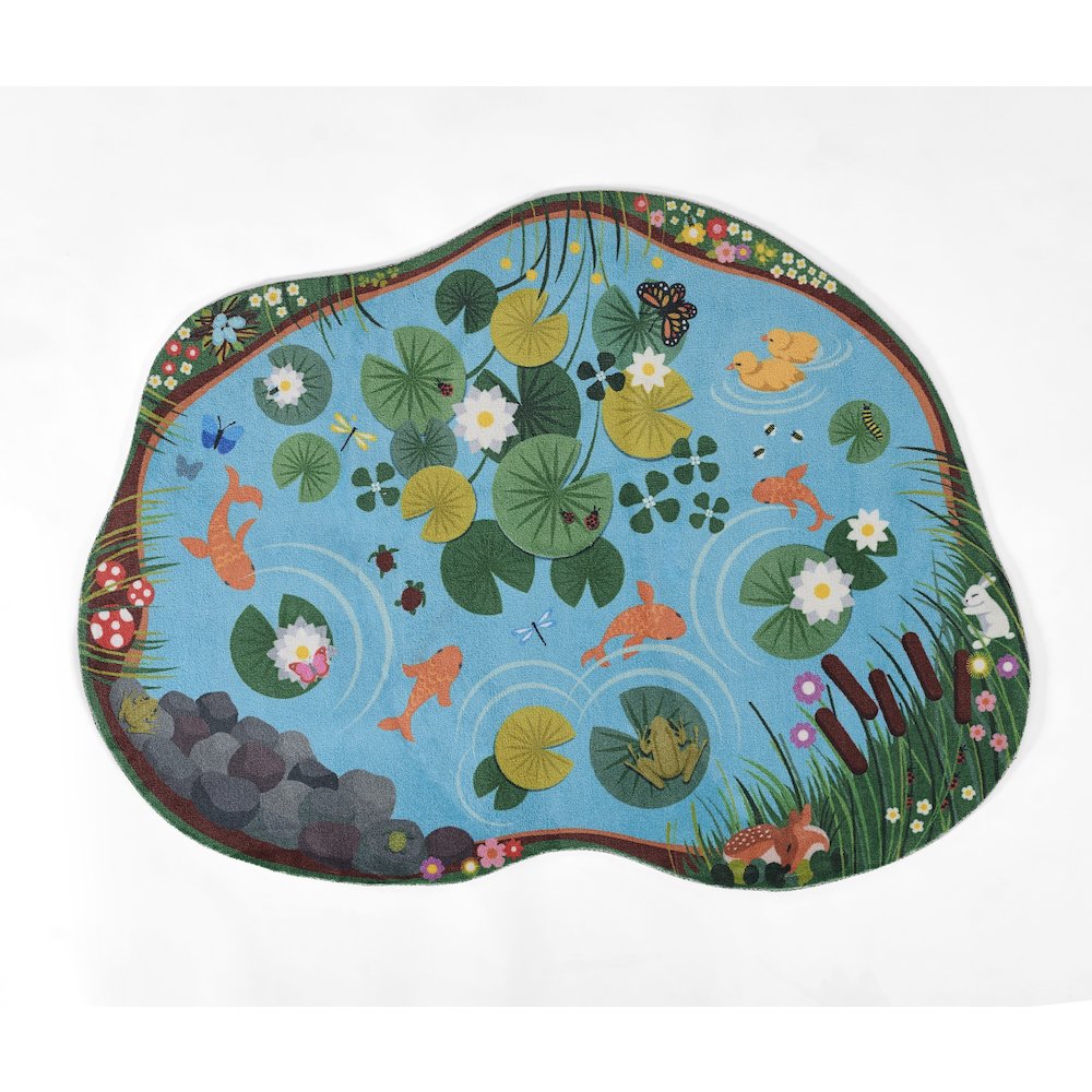 Playground Pond Blue Kid Rug 4' X 5'4"