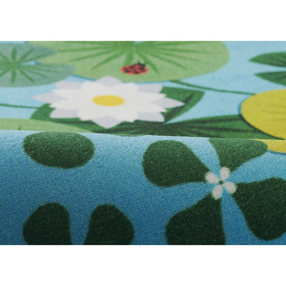 Playground Pond Blue Kid Rug 4' X 5'4"