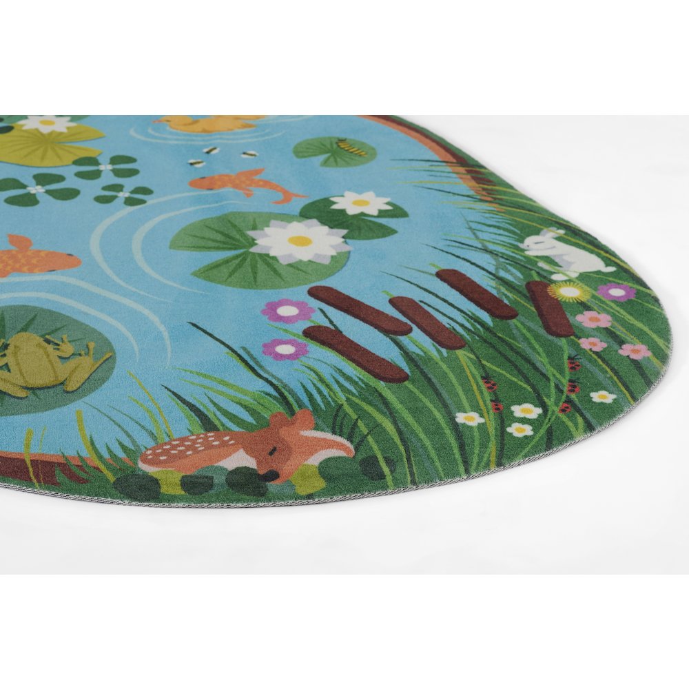 Playground Pond Blue Kid Rug 4' X 5'4"