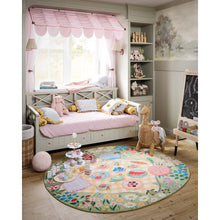 Playground Tea Party Green Kid Rug 4' X 4' Round