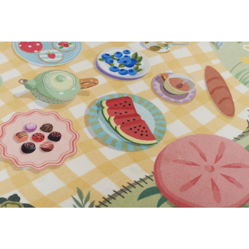 Playground Tea Party Green Kid Rug 4' X 4' Round