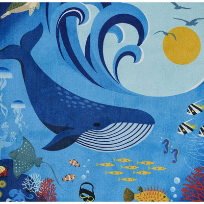 Playground Ocean Blue Kid Rug 4' X 4' Round
