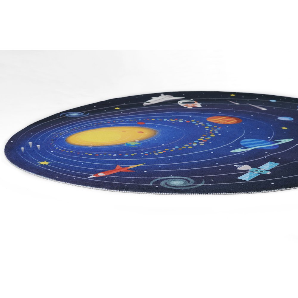 Playground Space Blue Kid Rug 4' X 4'4"