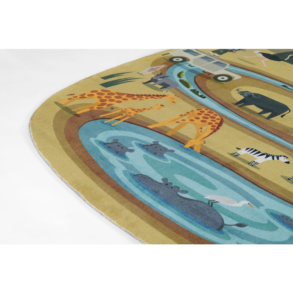 Playground Safari Multi Kid Rug 4' X 4'4"