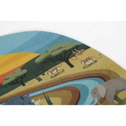 Playground Safari Multi Kid Rug 4' X 4'4"