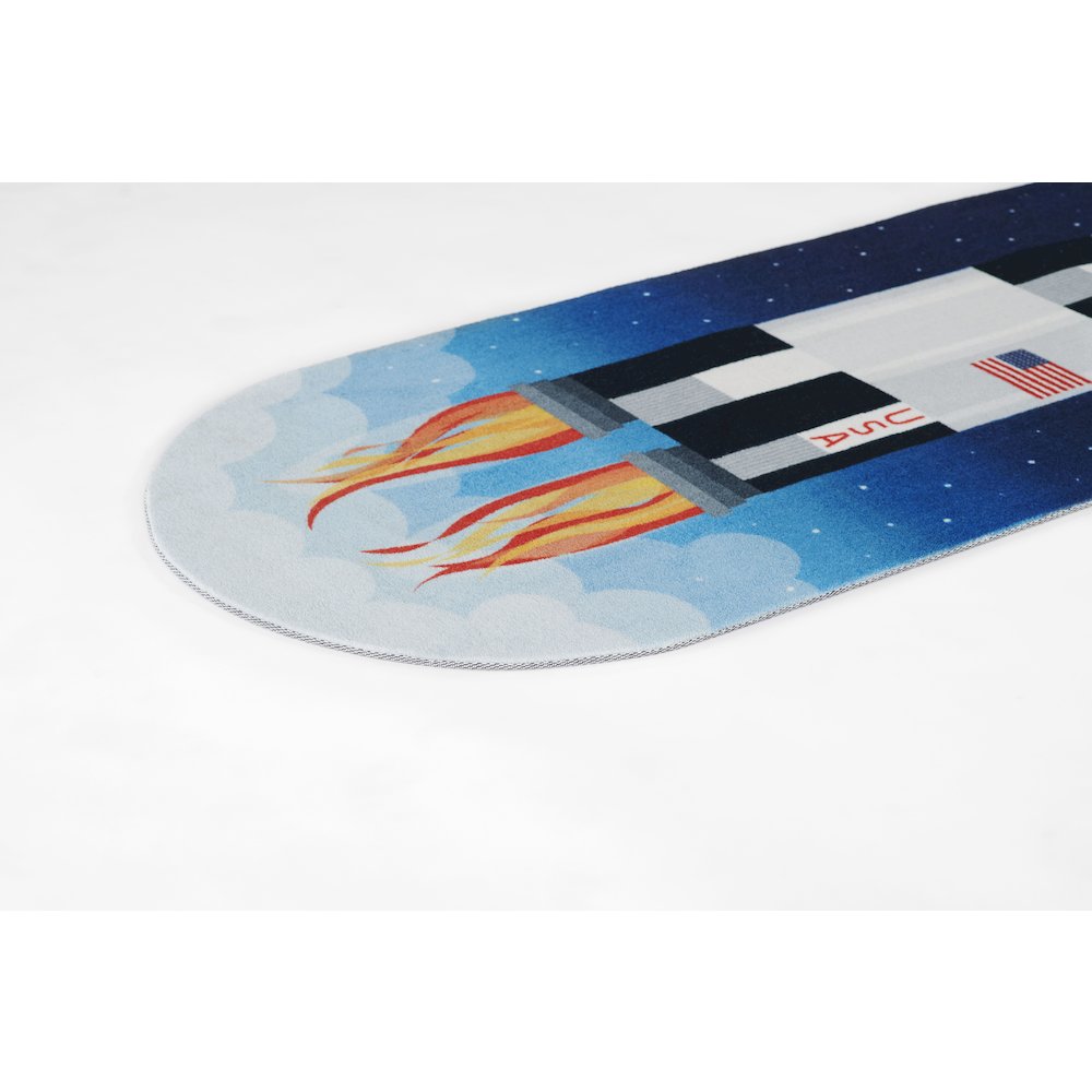 Playground Rocket Blue Kid Rug 2'4" X 7'7"