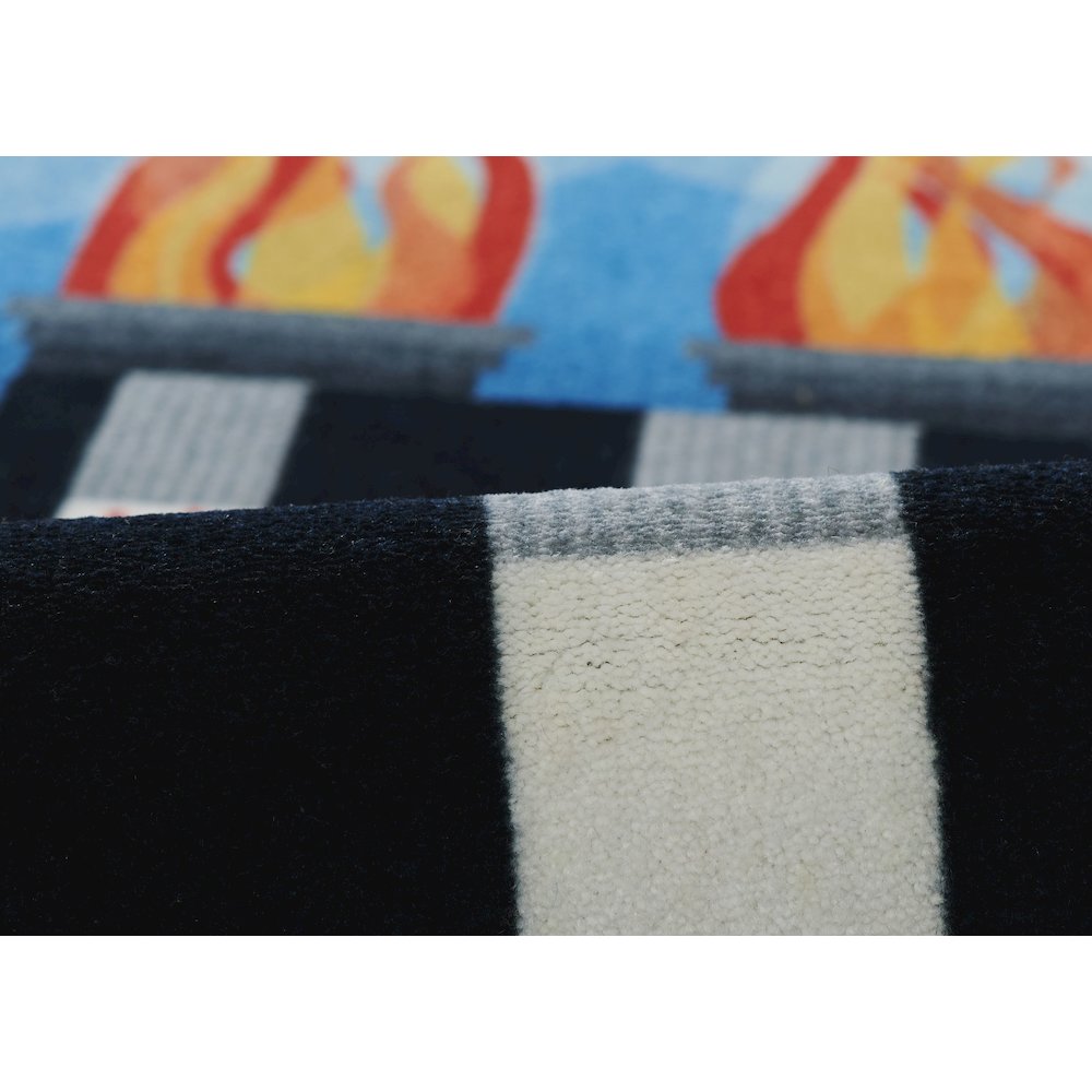 Playground Rocket Blue Kid Rug 2'4" X 7'7"