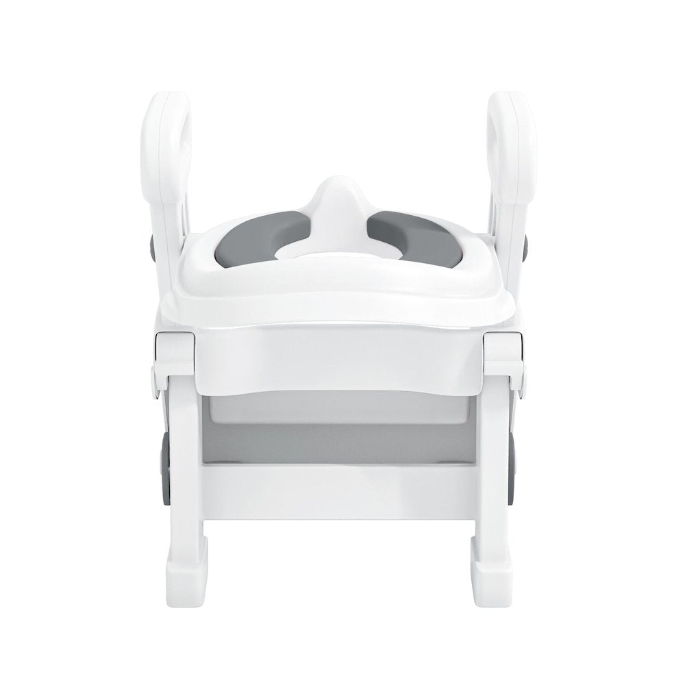 Toddler Potty Training Seat with Step Stool Ladder and Handles, Grey