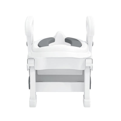 Toddler Potty Training Seat with Step Stool Ladder and Handles, Grey
