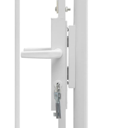 vidaXL Garden Gate Steel 39.4"x78.7" White