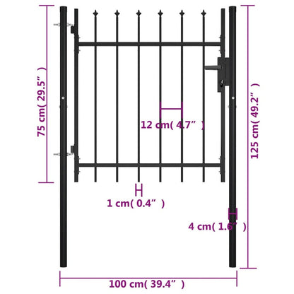 vidaXL Door Fence Gate with Spear Top 39.4"x29.5"