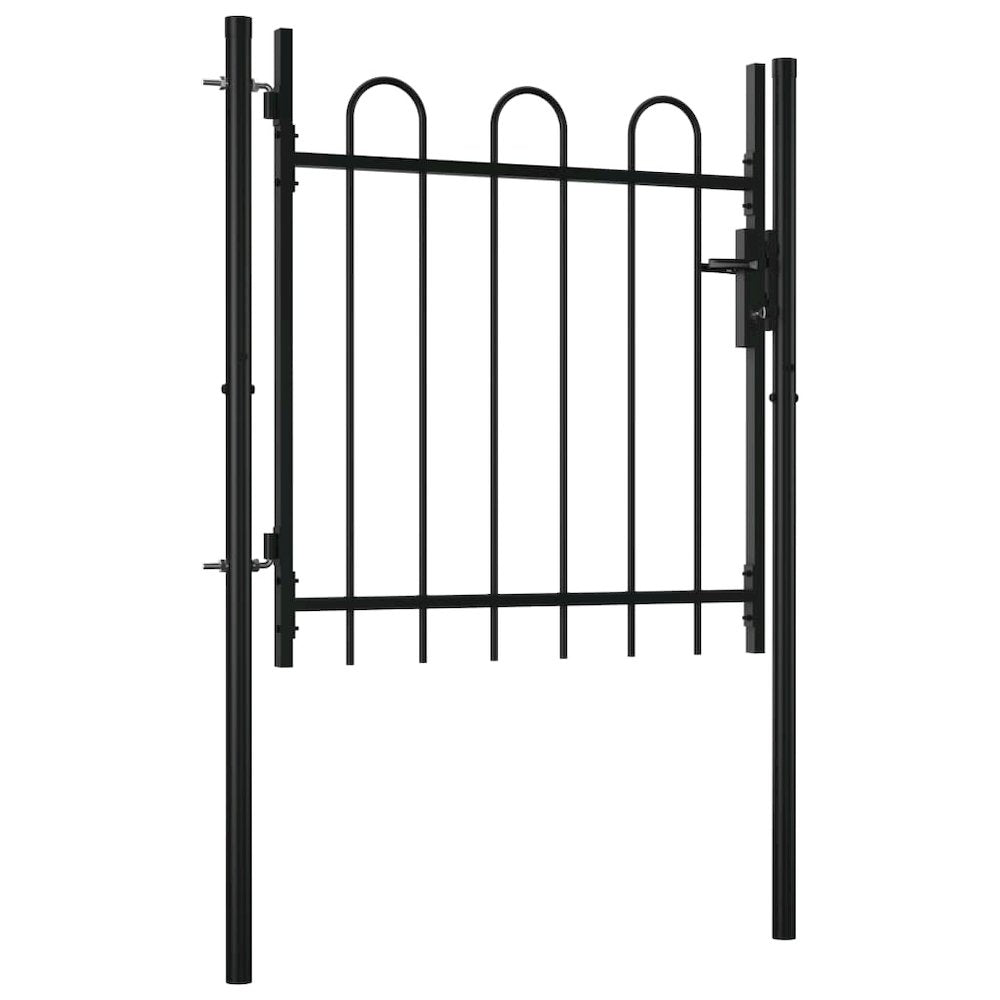 vidaXL Single Door Fence Gate with Hoop Top 39.4" x 29.5"