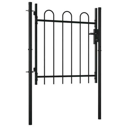 vidaXL Single Door Fence Gate with Hoop Top 39.4" x 29.5"