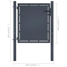 vidaXL Garden Gate Steel 39.4"x39.4" Anthracite 4518