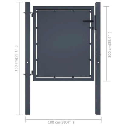 vidaXL Garden Gate Steel 39.4"x39.4" Anthracite 4518