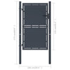 vidaXL Garden Gate Steel 39.4"x49.2" Anthracite 4519