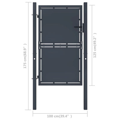 vidaXL Garden Gate Steel 39.4"x49.2" Anthracite 4519