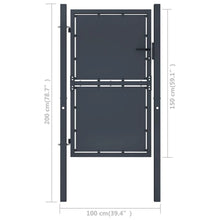 vidaXL Garden Gate Steel 39.4"x59.1" Anthracite 4520