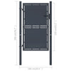 vidaXL Garden Gate Steel 39.4"x59.1" Anthracite 4520
