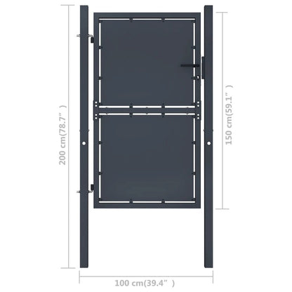 vidaXL Garden Gate Steel 39.4"x59.1" Anthracite 4520