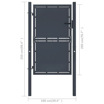 vidaXL Garden Gate Steel 39.4"x78.7" Anthracite 4522