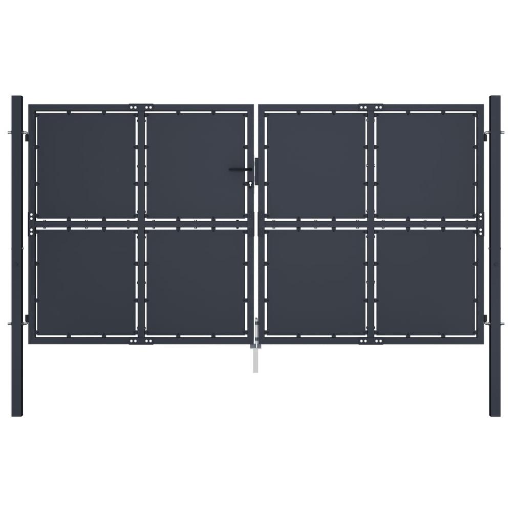 vidaXL Garden Gate Steel 118.1"x68.9" Anthracite 4527