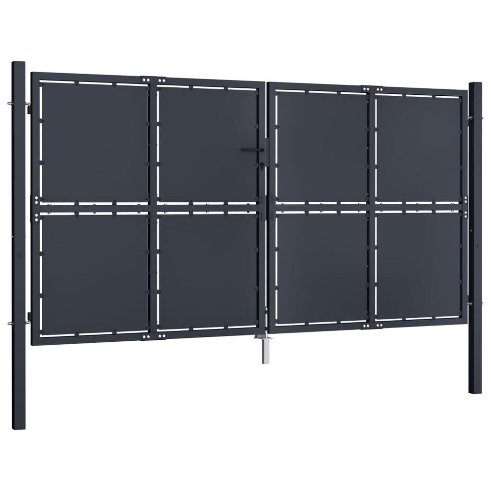 vidaXL Garden Gate Steel 118.1"x68.9" Anthracite 4527