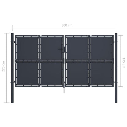 vidaXL Garden Gate Steel 118.1"x68.9" Anthracite 4527