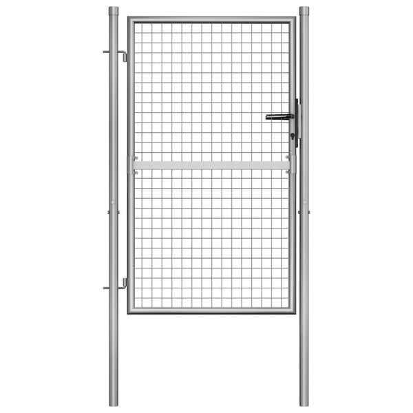 vidaXL Garden Gate Galvanized Steel 41.3"x68.9" Silver