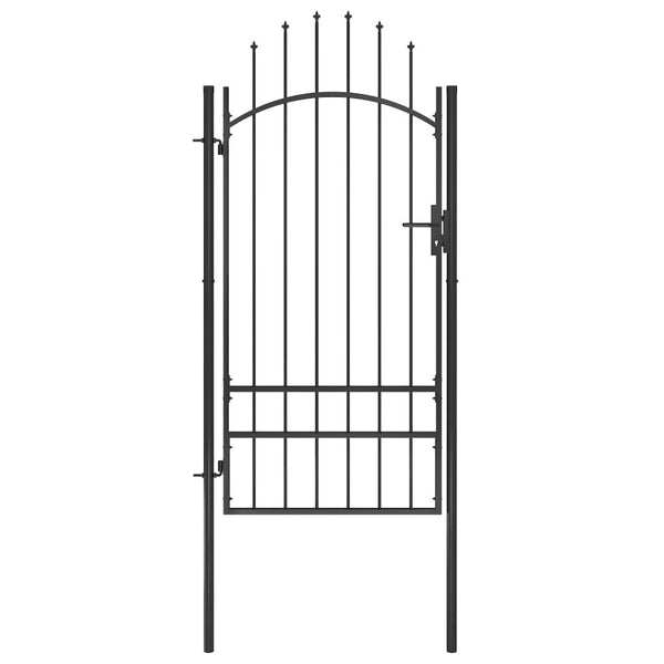 vidaXL Garden Gate Steel 39.4"x98.4" Black