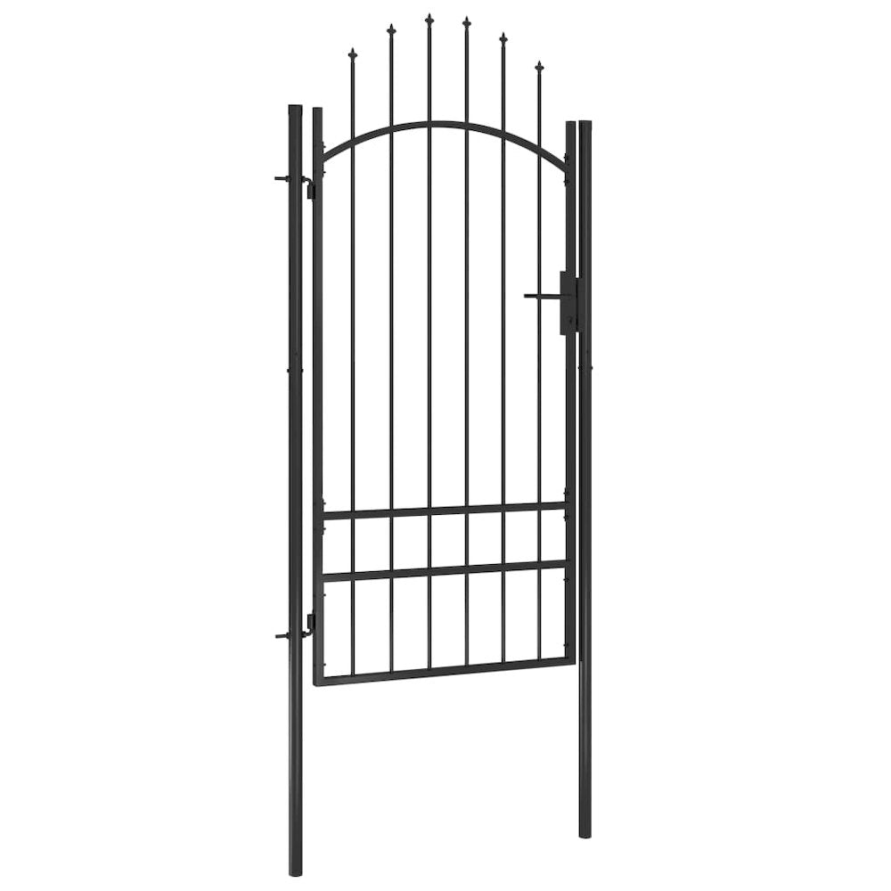 vidaXL Garden Gate Steel 39.4"x98.4" Black