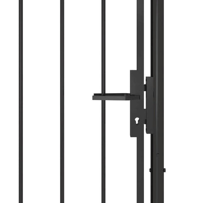 vidaXL Garden Gate Steel 39.4"x98.4" Black