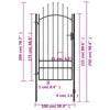vidaXL Garden Gate Steel 39.4"x98.4" Black