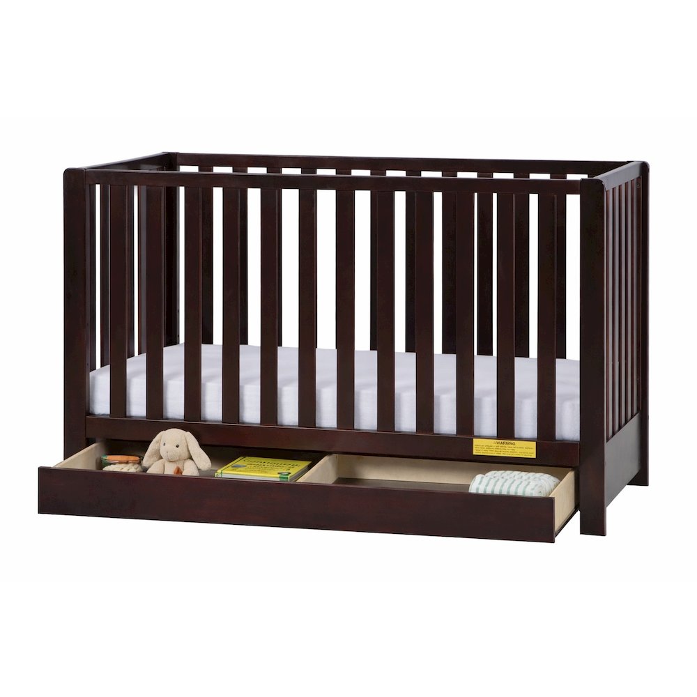 Emma 4-in-1 Convertible Crib with Drawer Espresso