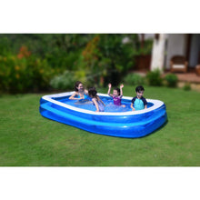 8.5' Blue and White Inflatable Rectangular Swimming Pool