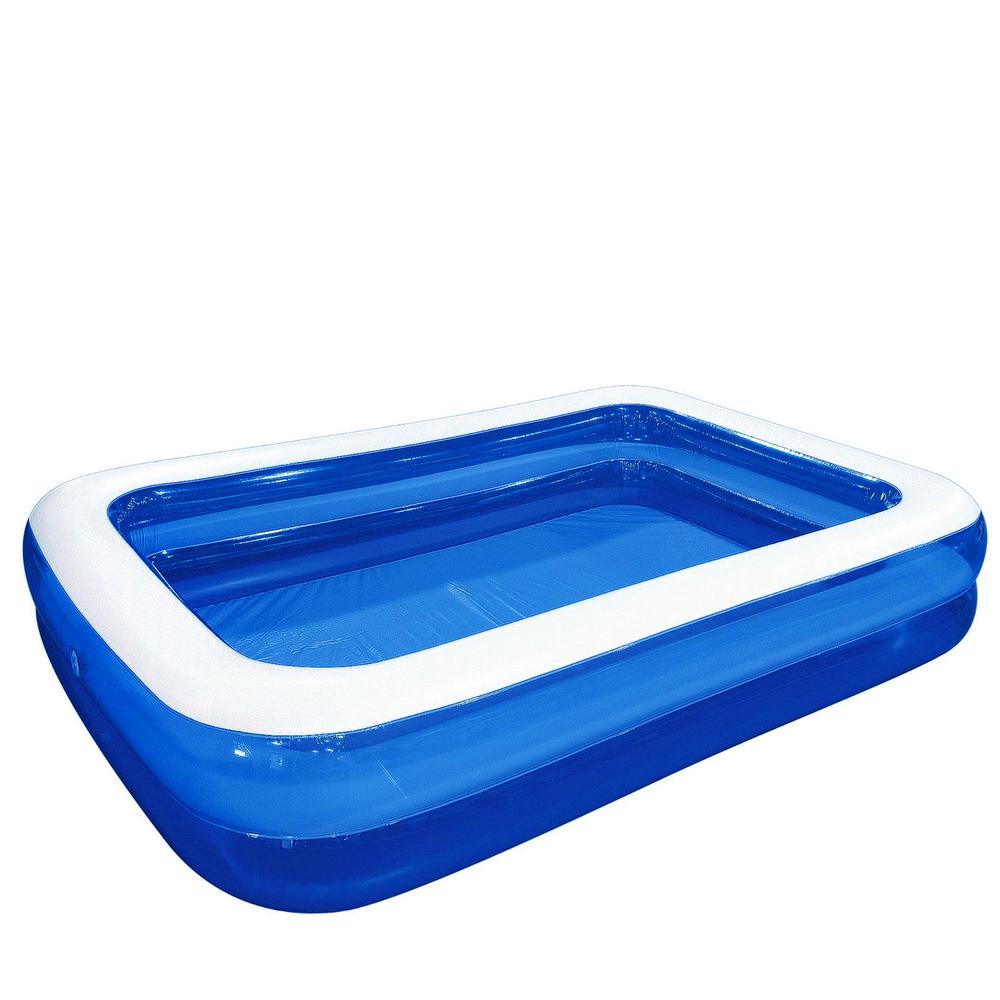 8.5' Blue and White Inflatable Rectangular Swimming Pool