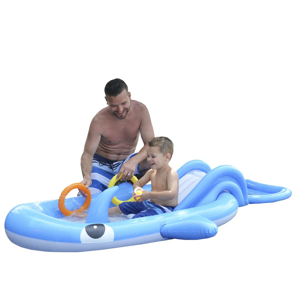 6.75ft Inflatable Childrens Whale Shaped Interactive Play Pool