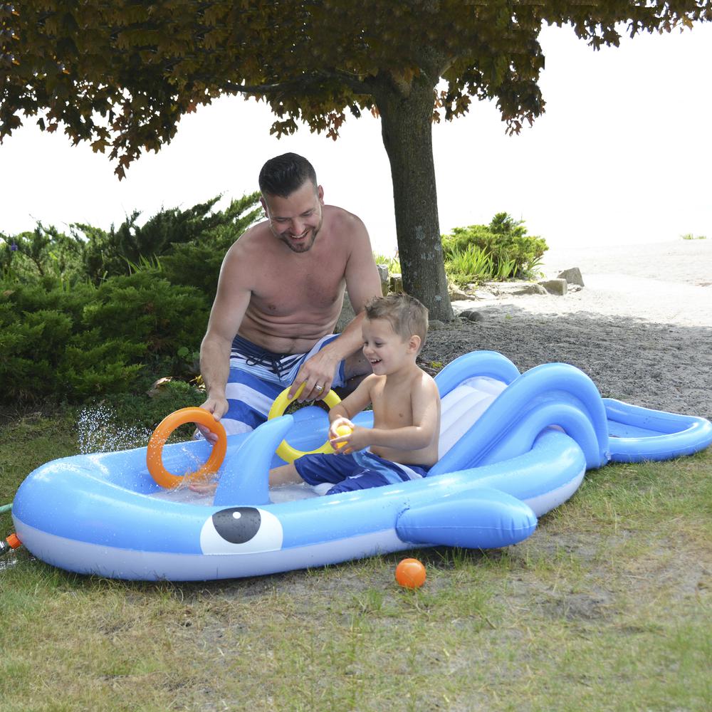 6.75ft Inflatable Childrens Whale Shaped Interactive Play Pool