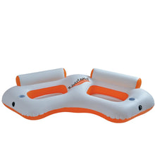 Inflatable Orange and White River Land Two Swimming Pool Sofa 85-Inch