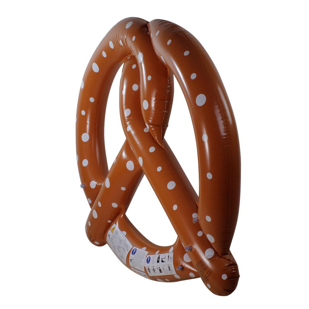 Inflatable Chocolate Brown and White Dotted Giant Pretzel 3-Person Swimming Pool Float 10-Inch