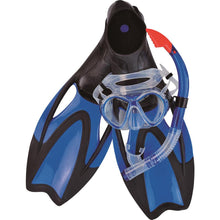 14+ Years - Blue Swim Fins Snorkel and Goggle Pool Set - Medium