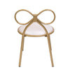 Set Of 1 Metal Kids Bow Chair With Gold Vinyl Seat Cushion